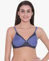 Shop Non Padded Non Wired Full Coverage T Shirt Bra In Navy   Cotton Rich-Front