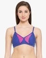 Shop Non Padded Non Wired Full Cup Bra In Blue   Cotton Rich-Front