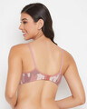 Shop Non Padded Non Wired Full Cup Camouflage Print Bra In Dusty Pink   Cotton-Design