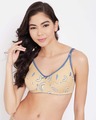 Shop Non Padded Non Wired Full Cup Printed Bra In Brown   Cotton-Front
