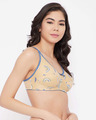 Shop Non Padded Non Wired Full Cup Printed Bra In Brown   Cotton-Full