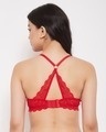 Shop Non Padded Non Wired Full Cup Racerback Bralette In Red   Lace-Design