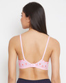 Shop Non Padded Non Wired Heart Print Full Figure Bra In Baby Pink  Cotton Rich-Design