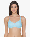 Shop Non Padded Wirefree Denim Look T-Shirt Bra In Blue-Front