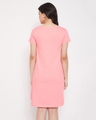 Shop Owl Print Short Night Dress In Baby Pink   100% Cotton-Design