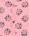 Shop Owl Print Short Night Dress In Peach Pink