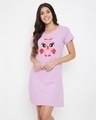 Shop Owl Print Sleep Tee In Pink-Front