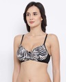 Shop Padded Non Wired Full Coverage Animal Print T-shirt Bra-Design