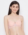 Shop Padded Non Wired Full Cup Bra In Baby Pink-Front