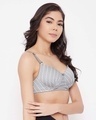 Shop Padded Non Wired Full Cup Chevron Print Multiway T Shirt Bra In Grey-Full