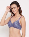 Shop Padded Non Wired Full Cup Floral Print Multiway T Shirt Bra In Purple-Design