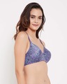 Shop Padded Non Wired Full Cup Floral Print Multiway T Shirt Bra In Purple-Full
