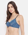 Shop Padded Non Wired Full Cup Geometric Print T-shirt Bra In Blue-Design