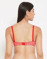 Shop Padded Non Wired Full Cup Geometric Print T-Shirt Bra In Red-Design