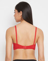 Shop Padded Non Wired Full Cup Heart Print T-Shirt Bra In Red-Design