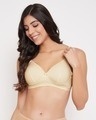 Shop Padded Non Wired Full Cup Multiway T-Shirt Bra In Beige-Front