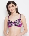 Shop Padded Non Wired Full Cup Multiway T Shirt Bra In Purple-Front