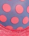 Shop Padded Non Wired Full Cup Polka Print T-Shirt Bra In Red-Full
