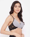 Shop Padded Non Wired Full Cup Polka Print T-shirt Bra In White-Full