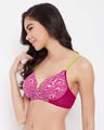 Shop Padded Non Wired Full Cup Printed T-shirt Bra In Dark Pink-Design