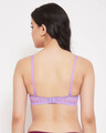 Shop Padded Non Wired Full Cup Printed T Shirt Bra In Purple-Design