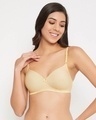 Shop Padded Non Wired Full Cup T Shirt Bra In Off White-Front