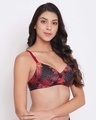 Shop Padded Non Wired Leaf Print Multiway T Shirt Bra In Black-Design
