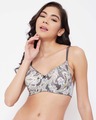Shop Padded Underwired Full Cup Paisley Print T-shirt Bra In Brown-Front