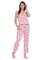 Shop Paw Fect Top & Pyjama Set In Light Pink  Cotton-Front