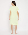 Shop Pineapple & Text Print Short Night Dress In Light Yellow   100% Cotton-Design