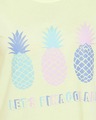 Shop Pineapple & Text Print Short Night Dress In Light Yellow   100% Cotton