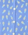 Shop Pineapple Print Button Me Up Top And Shorts Set In Powder Blue   Pure Cotton