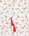 Shop Pizza Print Flared Top & Pyjama Set In White   Cotton Rich