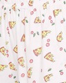 Shop Pizza Print Flared Top & Pyjama Set In White   Cotton Rich