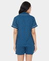 Shop Polka Print Button Down Shirt & Shorts Set In Navy Blue   100% Cotton-Design