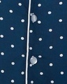 Shop Polka Print Button Down Shirt & Shorts Set In Navy Blue   100% Cotton-Full