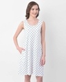Shop Polka Print Sleep Dress In White  Cotton Rich-Front