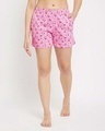 Shop Pretty Florals Boxer Shorts In Baby Pink   Pure Cotton-Front