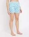 Shop Pretty Florals Boxer Shorts In Sky Blue   Pure Cotton-Design