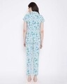 Shop Pretty Florals Button Me Up Shirt & Pyjama In Blue   Cotton-Design