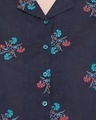 Shop Pretty Florals Button Me Up Shirt & Pyjama In Navy  100% Cotton