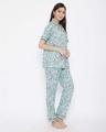 Shop Pretty Florals Button Me Up Shirt & Pyjama In Sky Blue-Full