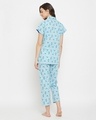 Shop Pretty Florals Button Me Up Shirt & Pyjama Set In Light Blue-Design