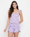 Shop Pretty Florals Cami Top & Shorts In Purple-Front
