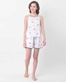 Shop Pretty Florals Cami Top & Shorts In White  Rayon-Full