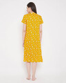 Shop Pretty Florals Mid Length Night Dress With Side Slits In Yellow   Rayon-Design