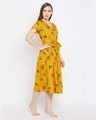 Shop Pretty Florals Night Dress In Mustard Yellow  Rayon-Design