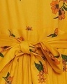 Shop Pretty Florals Night Dress In Mustard Yellow  Rayon-Full
