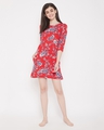 Shop Pretty Florals Short Night Dress In Red