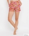 Shop Print Me Pretty Boxer Shorts In Dark Pink-Front
